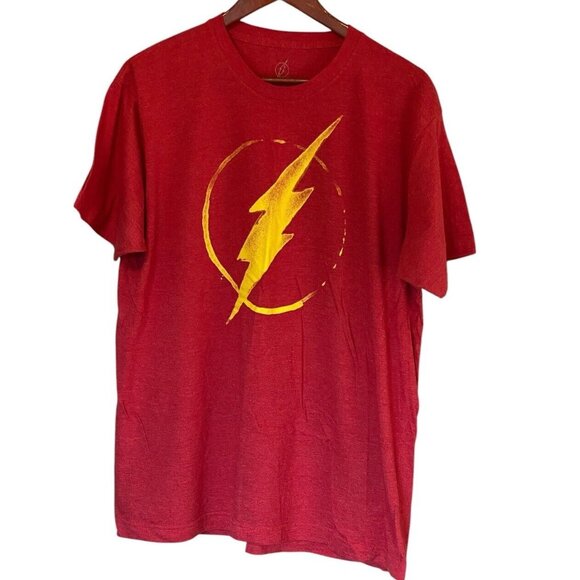 The Flash Logo DC Comics Men's L T-Shirt Red Yellow Large Tee - Picture 1 of 9